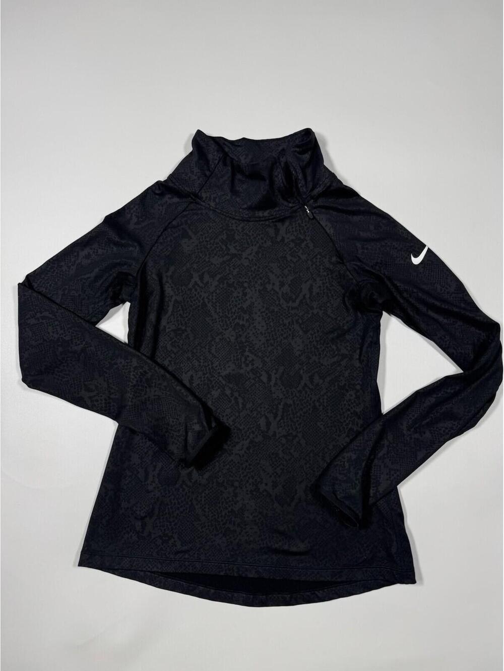 Nike Pro Dri-FIT Pullover Womens Medium Snake Print Long Sleeve Training Top Zip
